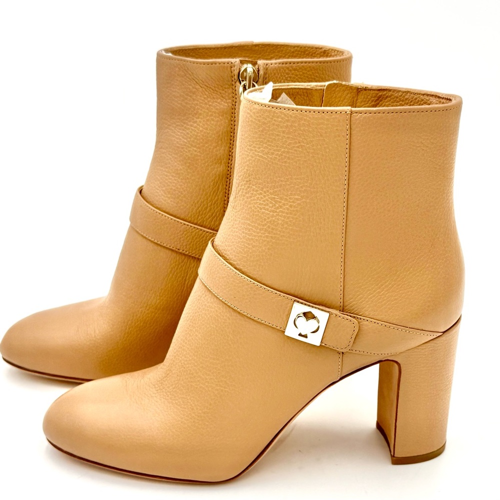 Kate spade Light Fawn Mini Pebbled Leather Side-zip boot . NWOT ships next day .
